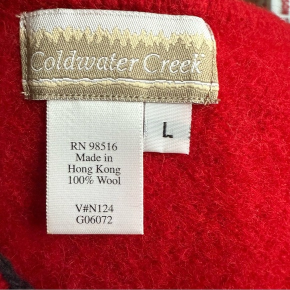 Coldwater Creek Women’s Size L 100% Wool Zip Christmas Snowman Sweater Women - Picture 10 of 11